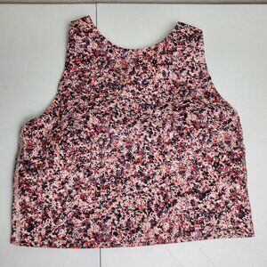Athleta Conscious Crop Printed Crop Top A-C Pink Splatter Multicolor Womens S